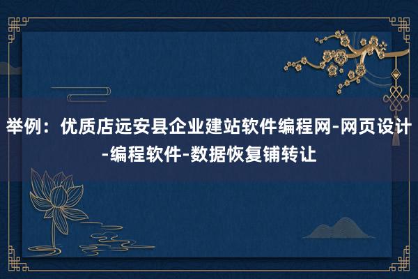 举例：优质店远安县企业建站软件编程网-网页设计-编程软件-数据恢复铺转让